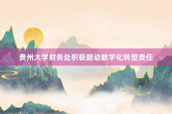 贵州大学财务处积极鼓动数字化转型责任